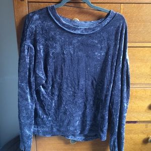 Freepeople grey\blue velvet sweatshirt